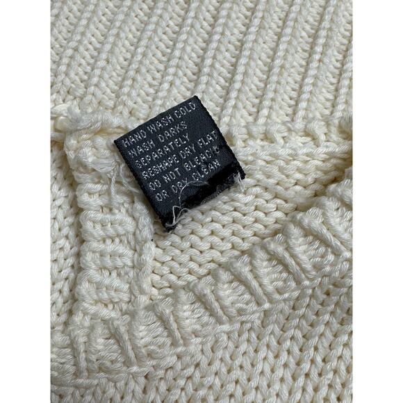 Jimmy Garcia Sweater Womens Small‎ Knit Cream Floral Hand Loomed Cottage Artsy - Picture 10 of 12